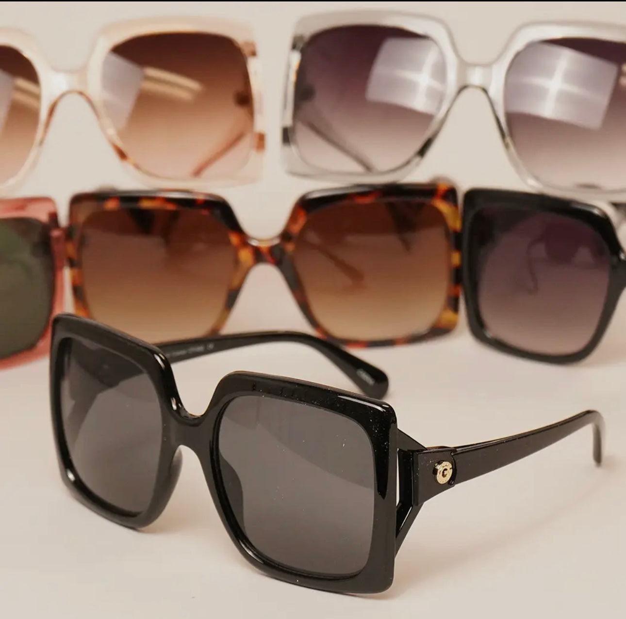 Squared Acetate Frame Sunglasses in Assorted Colors