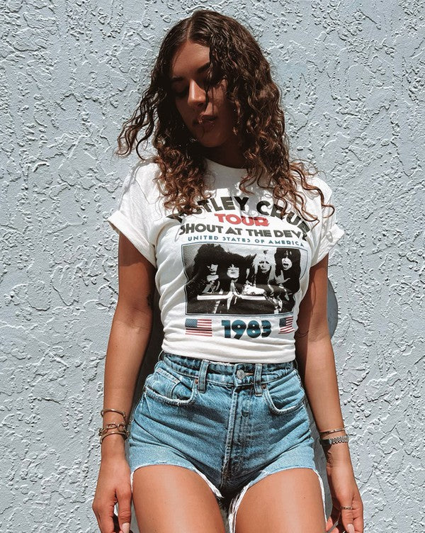 Motley Crue Vintage Tee in Off White